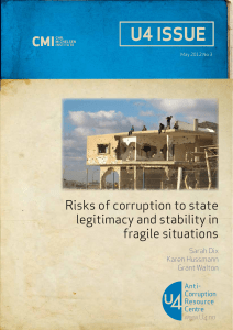 Assessing the risks of corruption to state legitimacy and stability