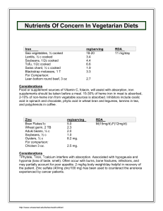 Nutrients Of Concern In Vegetarian Diets