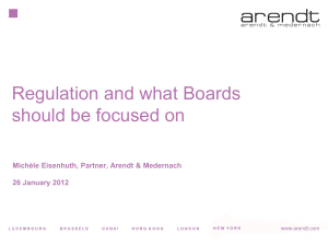 Regulation and what Boards should be focused on