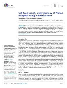 Cell type-specific pharmacology of NMDA receptors using masked