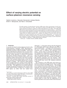 Effect of varying electric potential on surface