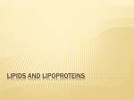 Lipid and Lipoprotein Population Distributions - Lectures For UG-5