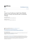 Tumor Lysis Syndrome in Light Chain Multiple Myeloma Treated