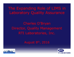 The Expanding Role of LIMS in Laboratory Quality Assurance