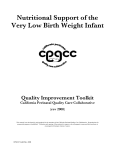 Nutritional Support of the Very Low Birth Weight Infant