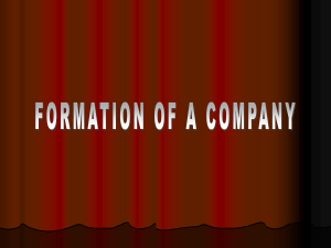 formation of a company