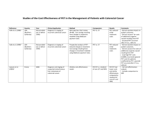 Studies of the Cost Effectiveness of PET in the Management of