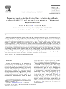Sequence variation in the dihydrofolate reductase