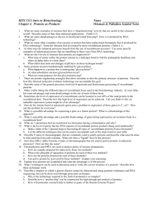 BITC1311 Intro to Biotechnology Name