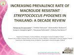 increasing prevalence rate of macrolide resistant streptococcus