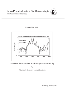 Modes of the wintertime Arctic temperature variability Report No. 343