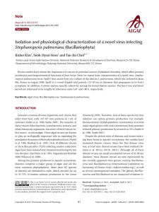 Isolation and physiological characterization of a novel virus infecting