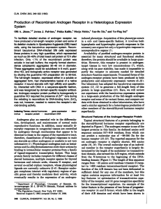 Production of Recombinant Androgen Receptor in a Heterologous