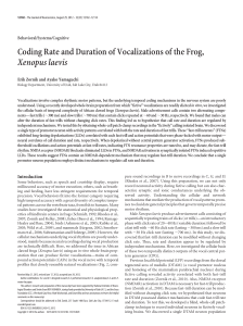 Coding Rate and Duration of Vocalizations of the Frog, Xenopus laevis