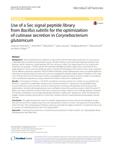 Use of a Sec signal peptide library from Bacillus subtilis for the