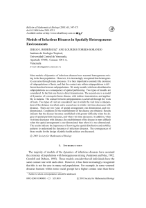 Models of Infectious Diseases in Spatially Heterogeneous