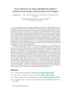 hyaluronan–plasma membrane direct interaction modulates