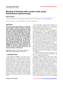 Binding of Hoechst with nucleic acids using fluorescence spectroscopy