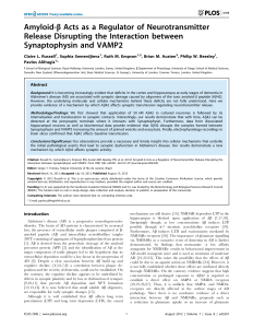 Amyloid-b Acts as a Regulator of Neurotransmitter Release
