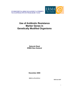 Use of Antibiotic Resistance Marker Genes in