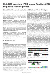HLA-B27 real-time PCR using TaqMan
