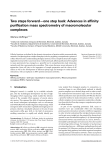 Advances in affinity purification mass spectrometry of