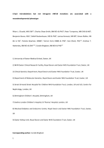 17q12 microdeletions but not intragenic HNF1B mutations are