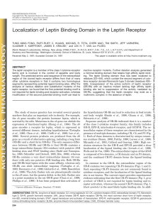 Localization of Leptin Binding Domain in the Leptin Receptor