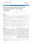 Mice do not require auditory input for the normal development of