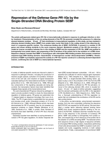 Repression of the Defense Gene PR-10a by the Single