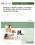 Summary of Health Canada`s Assessment of a Health