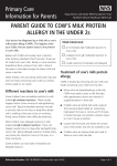 Parent guide to cows milk protein allergy in the under 2`s