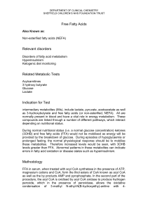 Free Fatty acids - Sheffield Metabolic Laboratory