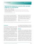 Spontaneous pregnancy outcome after prenatal diagnosis of