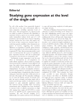 Studying gene expression at the level of the single cell