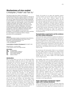 Mechanisms of size control Christopher J Potter* and