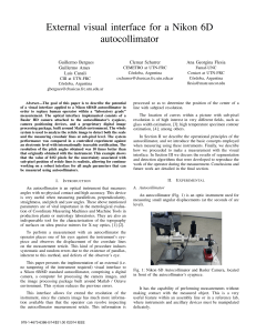 External visual interface for a Nikon 6D autocollimator