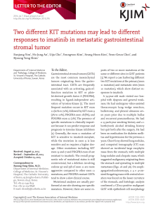 Two different KIT mutations may lead to different responses to