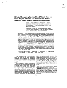 Effect of Increasing Levels of Hard Wheat Fiber on Fecal Weight
