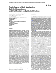 Article The Influence of Cell Mechanics, Cell-Cell