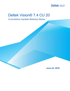 Deltek Vision 7.4 Cumulative Update 20 Release Notes