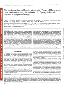 Olanzapine Activates Hepatic Mammalian Target of Rapamycin