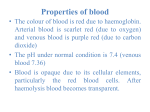 Properties of blood