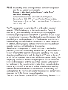 P028 Elucidating direct binding contacts between vasopressin and