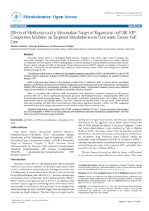 Effects of Metformin and a Mammalian Target of Rapamycin (mTOR