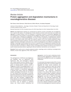 Review Article Protein aggregation and degradation mechanisms in