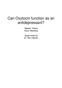 Can Oxytocin function as an antidepressant?