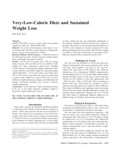 Very-Low-Calorie Diets and Sustained Weight Loss