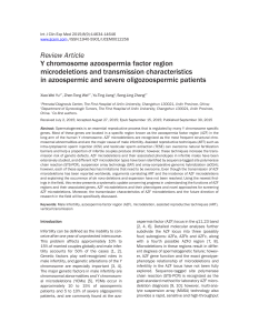 Y chromosome azoospermia factor region microdeletions and