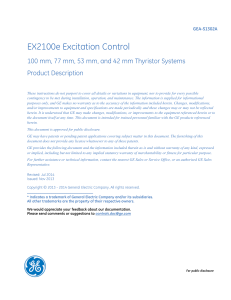 EX2100e Excitation Control 100, 77, 53, and 42 mm Thyristor Systems